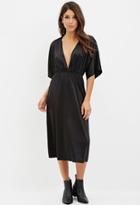 Forever21 Women's  V-neck Midi Dress (black)