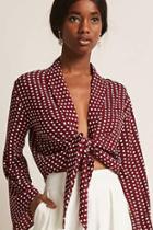 Forever21 Polka Dot Self-tie Top