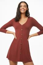 Forever21 Button Ribbed A-line Dress