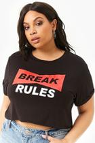 Forever21 Plus Size Break Rules Crop Top
