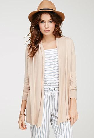 Love21 Women's  Classic Knit Cardigan (tan)