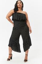 Forever21 Plus Size Ditsy Floral Flounce Tube Jumpsuit