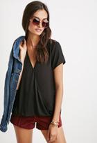 Forever21 Lace-paneled Twist Surplice Top