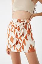 Forever21 Linen-blend Geo Print Skirt