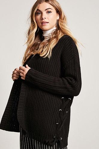 Forever21 Lace-up Cardigan