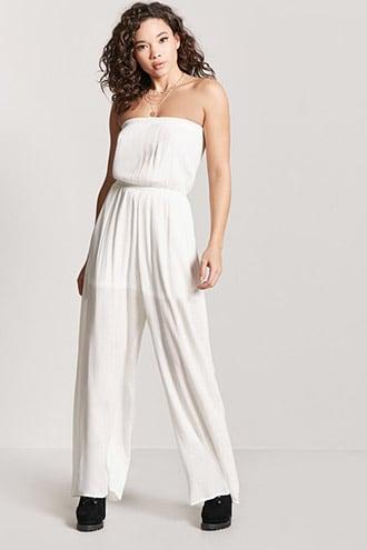 Forever21 Metallic Strapless Jumpsuit