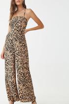Forever21 Abstract Tiger Print Jumpsuit
