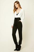 Love21 Women's  Black Contemporary High-waisted Pants