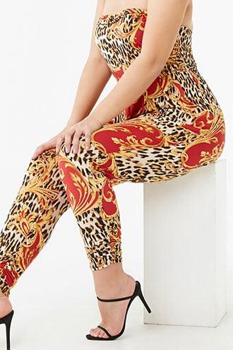 Forever21 Plus Size Baroque & Animal Print Jumpsuit