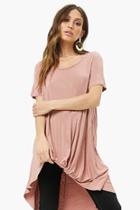 Forever21 High-low Twist-hem Tee
