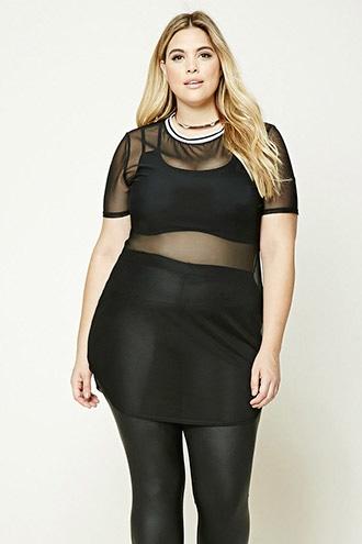 Forever21 Plus Size Sheer Mesh Dress