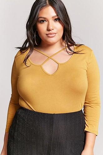 Forever21 Plus Size Strappy Slub Knit Top