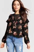 Forever21 Contemporary Floral Ruffle Top