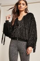 Forever21 Metallic Fuzzy Knit Jacket