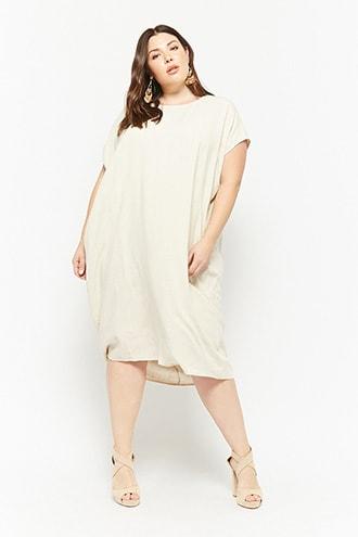 Forever21 Plus Size Linen-blend High-low Dress