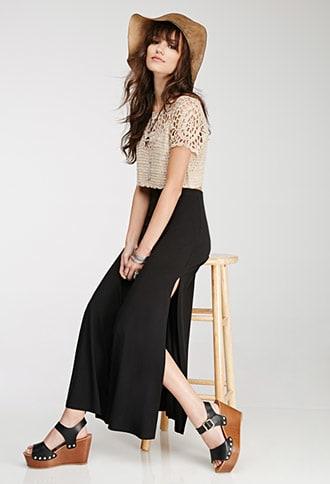 Forever21 M-slit Knit Maxi Skirt