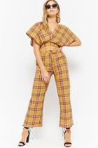 Forever21 Plaid Crop Top & Wide-leg Pant Set