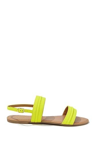 Forever21 Qupid Faux Leather Ribbed Sandals