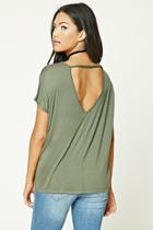 Forever21 Women's  Boxy V-cut Back Top