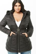 Forever21 Plus Size Faux Fur Hooded Puffer Jacket
