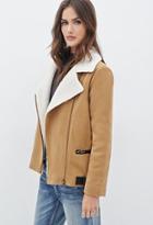 Forever21 Contemporary Faux Shearling-lined Moto Jacket