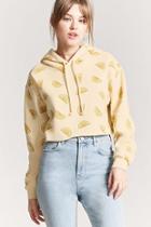 Forever21 Lemon Slice Pullover Cropped Hoodie