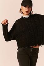 Forever21 Frayed Cable Knit Sweater