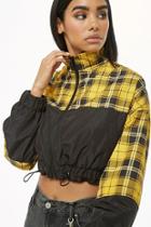 Forever21 Colorblock Plaid Cropped Windbreaker