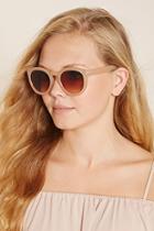 Forever21 Taupe & Brown Gradient Round Sunglasses