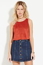 Forever21 Women's  Rust Faux Suede Top