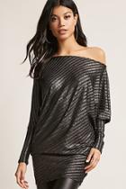 Forever21 Metallic Stripe Dress