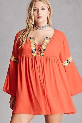 Forever21 Velzera Embroidered Sequin Tunic