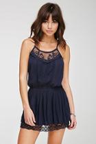 Forever21 Embroidered-mesh Drop-waist Cami Dress