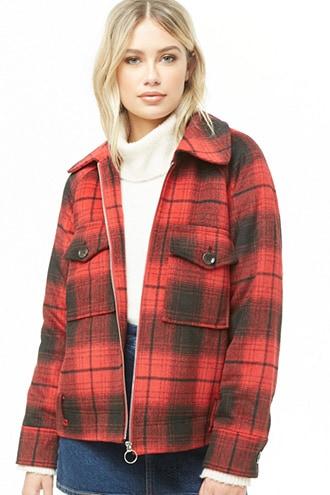 Forever21 Plaid Fleece Jacket