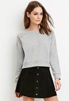 Forever21 Women's  Heathered Rhinestone-embellished Pullover