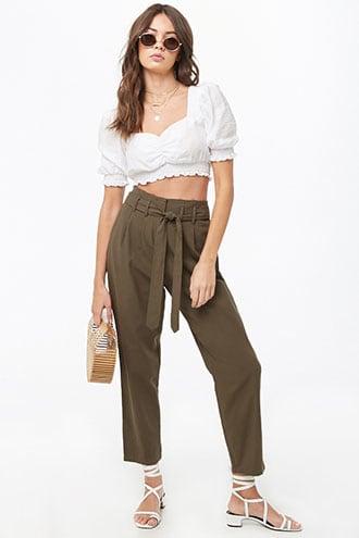 Forever21 Paperbag Straight Leg Pants