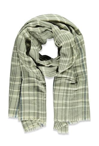 Forever21 Frayed-hem Plaid Scarf (grey/cream)
