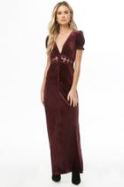 Forever21 Crochet-waist Velvet Maxi Dress