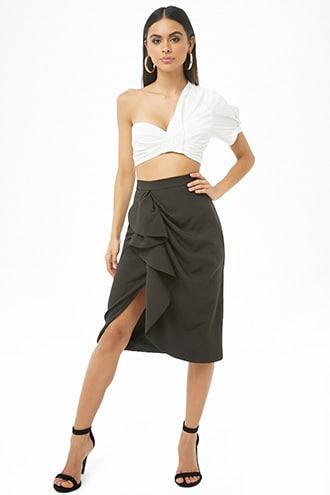 Forever21 Gathered Tulip Skirt