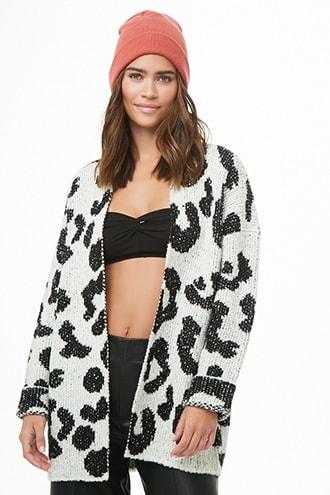 Forever21 Loop-knit Abstract Cardigan