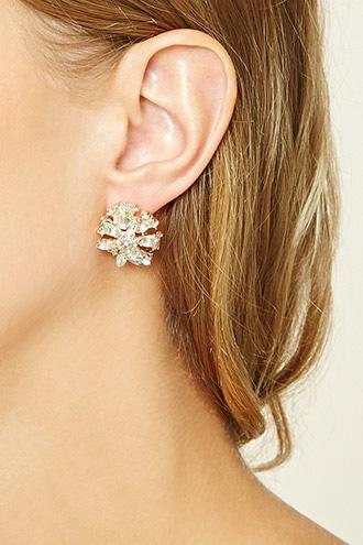 Forever21 Floral Rhinestone Earrings