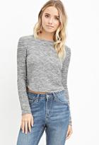 Forever21 Marled Curved-hem Boxy Top