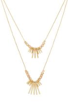 Forever21 Peach & Gold Layered Matchstick Necklace