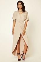 Forever21 Women's  Taupe Surplice Maxi Dress