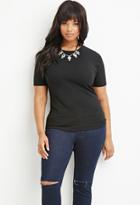 Forever21 Plus Women's  Black Plus Size Classic Ribbed Top