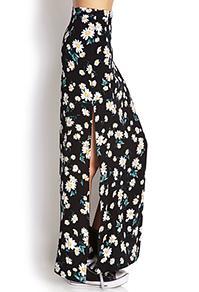 Forever21 Flower Child M-slit Maxi Skirt