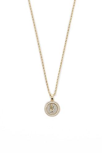 Forever21 Men Techno Pave Praying Hands Pendant Necklace