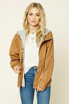 Love21 Women's  Camel & Heather Grey Contemporary Utility Jacket