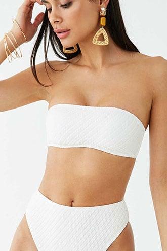 Forever21 Ribbed Seersucker Bandeau Bikini Top
