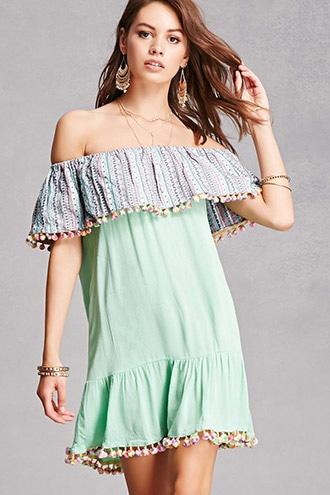 Forever21 Pom Pom Trim Dress